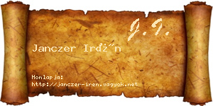 Janczer Irén névjegykártya